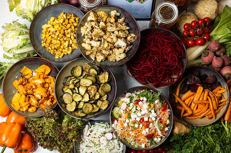 Presentatie saladebuffet bij workplace vitality with CIRFOOD